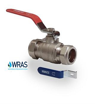 Image for 15mm Compression Lever Ball Valve Red/Blue Handle (RBH15)